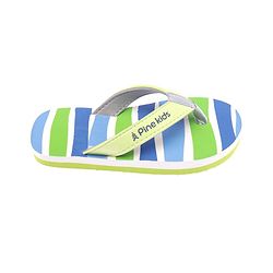 Pine Kids Slip On  Flip Flops Striped -  Sky Blue & Green