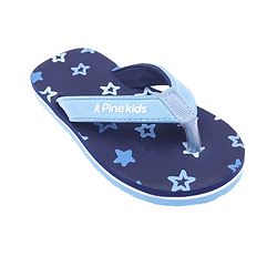 Pine Kids Slip Ons Flip Flops with Star Design- Navy Blue