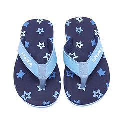 Pine Kids Slip Ons Flip Flops with Star Design- Navy Blue