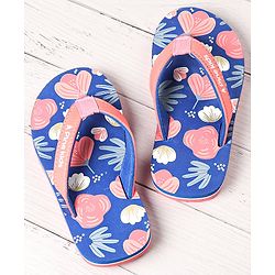 Pine Kids Slip On Flip Flops Floral Print - Blue