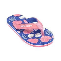 Pine Kids Slip On Flip Flops Floral Print - Blue