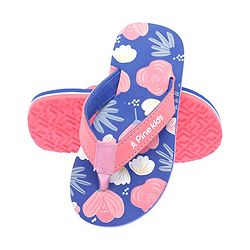 Pine Kids Slip On Flip Flops Floral Print - Blue