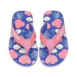 Pine Kids Slip On Flip Flops Floral Print - Blue