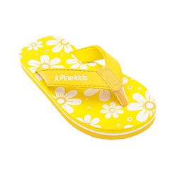 Pine Kids Slip On Flip Flops Floral Print - Yellow