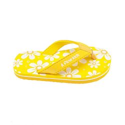 Pine Kids Slip On Flip Flops Floral Print - Yellow