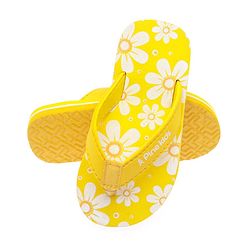 Pine Kids Slip On Flip Flops Floral Print - Yellow