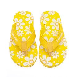 Pine Kids Slip On Flip Flops Floral Print - Yellow