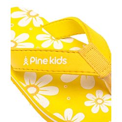 Pine Kids Slip On Flip Flops Floral Print - Yellow
