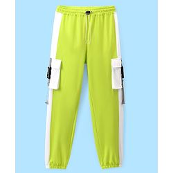 Pine Kids Terry Cotton Full Length Lounge Pant with Cargo Pockets - Green