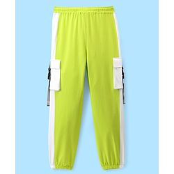Pine Kids Terry Cotton Full Length Lounge Pant with Cargo Pockets - Green
