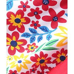 Pine Kids Single Jersey Knee Length Shorts With Floral Print - Red White & Yellow