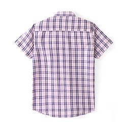 Pine Kids Cotton Woven Half Sleeves Twofer Checked Shirt With Beach Theme T-Shirt - Multicolour