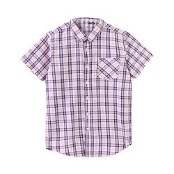 Pine Kids Cotton Woven Half Sleeves Twofer Checked Shirt With Beach Theme T-Shirt - Multicolour
