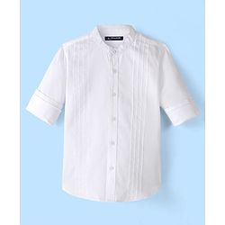 Pine Kids Full Sleeves Party Shirt Solid Colour - White