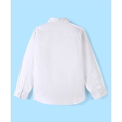 Pine Kids Cotton Woven Full Sleeves Party Shirt Solid Colour With Bow - White