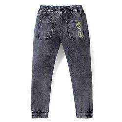 Pine Kids Cotton Rich Stretchable full length denim Joggers  - Black