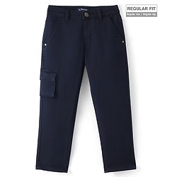 Pine Kids Cotton Rich Stretchable full length denim with Cargo Pocket - Navy Blue