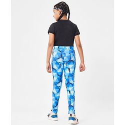 Pine Active Full Length High Stretch Leggings With Shapes Print - Blue