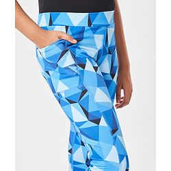 Pine Active Full Length High Stretch Leggings With Shapes Print - Blue