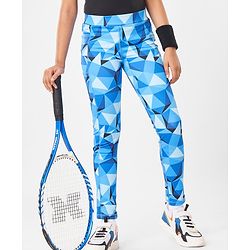 Pine Active Full Length High Stretch Leggings With Shapes Print - Blue