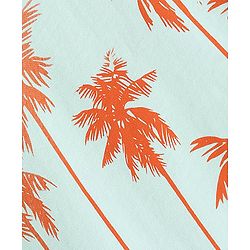 Pine Kids Single Jersey Knit Half Sleeves T-Shirt & Shorts Set Palm Tree Print  Blue & Orange