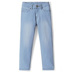 Pine Kids Denim Woven Full Length Washed Jeans Solid Colour - Ice Blue
