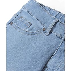 Pine Kids Denim Woven Full Length Washed Jeans Solid Colour - Ice Blue