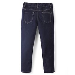 Pine Kids Denim Woven Full Length Washed Jeans Solid Colour - Dark Blue