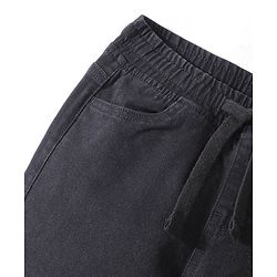 Pine Kids Denim Woven Full Length Washed Jeans- Black