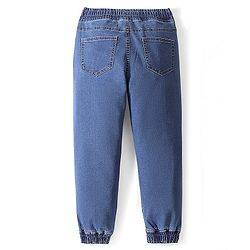 Pine Kids Denim Woven Full Length Washed Jeans- Mid Wash Blue