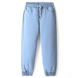 Pine Kids Denim Woven Full Length Washed Jeans-Ice Blue