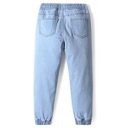 Pine Kids Denim Woven Full Length Washed Jeans-Ice Blue