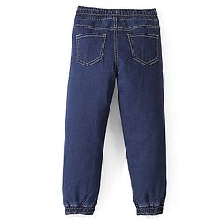 Pine Kids Denim Woven Full Length Washed Jeans- Dark Blue