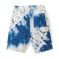 Pine Kids 100% Cotton Knit Above Knee Length Shorts With Text - Blue & White