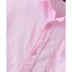 Pine Kids Cotton Linen Half Sleeves Solid Colour Shirt - Light Pink