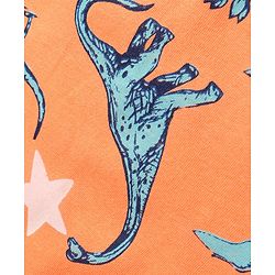 Pine Kids Single Jersey Half Sleeves Night Suit Dino & Stars Print - Orange