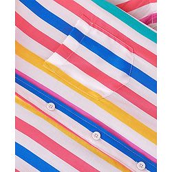 Pine Kids Viscose Woven Half Sleeves Striped Shirt - Multicolour