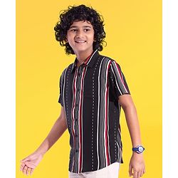 Pine Kids Viscose Woven Half Sleeves Striped Shirt - Multicolour