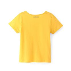 Pine Kids Cotton Knit Half Sleeves T-Shirt Floral Print - Yellow Gold