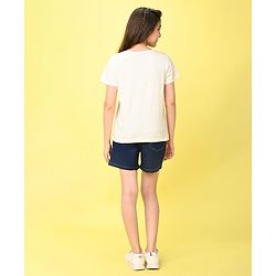 Pine Kids Cotton Half Sleeves T-Shirt California Print - Snow White