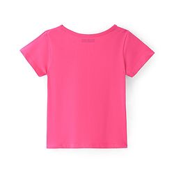 Pine Kids 100% Cotton Half Sleeves T-Shirt With Floral Print - Pink