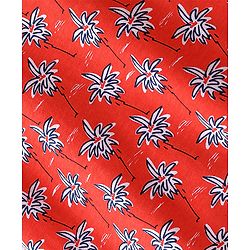 Pine Kids 100% Cotton Knit Half Sleeves T-Shirt Leafy Print - Red