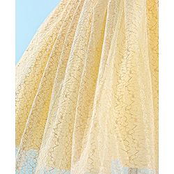 Pine Kids Woven Sleeveless Sequinned Party Frock with Floral Applique - Yellow