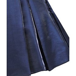 Pine Kids Woven Sleevless Frock With Pleats & Bow - Navy Blue