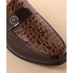 Pine Kids Slip On Party Wear Shoes - Dark Brown