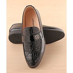Pine Kids Slip On Party Wear Shoes - Black