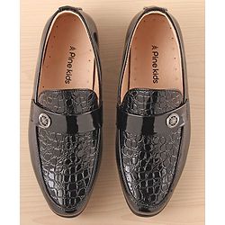 Pine Kids Slip On Party Wear Shoes - Black