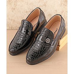 Pine Kids Slip On Party Wear Shoes - Black