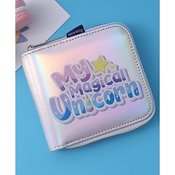Pine Kids Wallets with Text Print - Silver