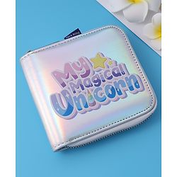 Pine Kids Wallets with Text Print - Silver